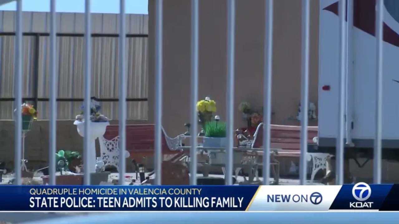 The teen allegedly told a dispatcher he killed his family and then walked out with his hands in the air when deputies reached his home in the city of Belen. PIcture: KOAT-TV