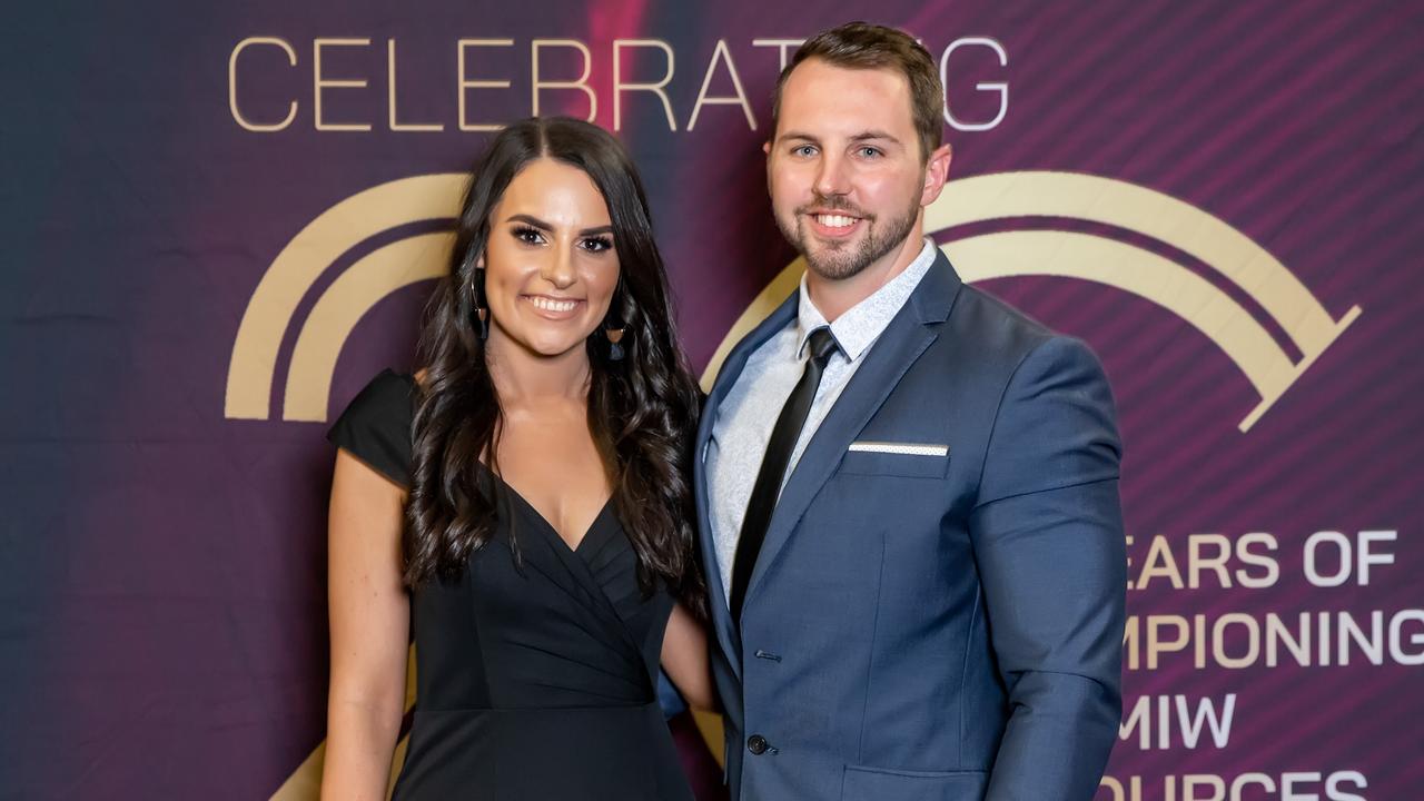 Tamara Hage and Lloyd Stanger at the 2021 Resource Industry Network awards at the MECC. Picture: Tristan Mariano