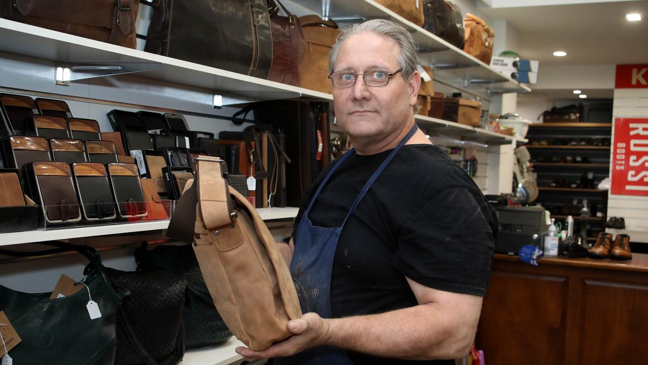 Jason of Beaudelle Shoe Repairs on the recent increase in city theft. Picture: Dean Martin