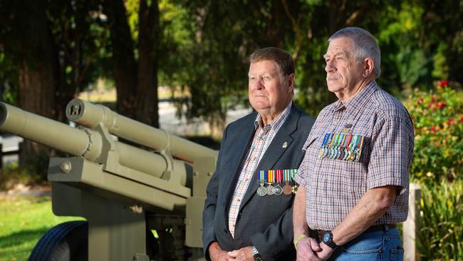 Vice President of the Mt Evelyn RSL Roger Boness and Ken A. Mackenzie OAM. Picture: Mark Stewart