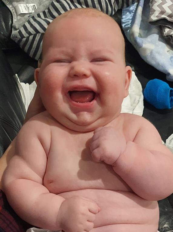 Tassie's Cheekiest Bubs 2020 | Patrick George 3 months. Because he is a happy healthy Buddha baby. Photo: Mel George