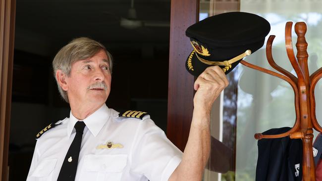 Time to hang the hat up as Phil Ogilvie retires after 50 years as a Qantas pilot, many of those as a captain.