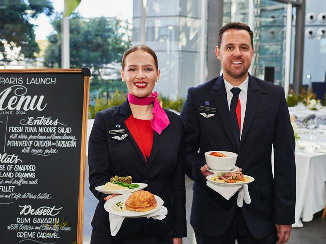 Qantas has given its inflight meals a French flavour for the launch of its Perth-Paris route. Picture: Qantas.