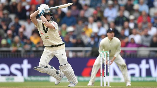 Steve Smith picks up some runs during day two of the 4th Ashes Test Match between England and Australia at Old Trafford.