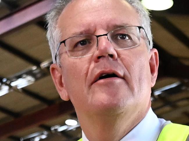 BRISBANE, AUSTRALIA - NewsWire Photos - MARCH 21, 2022.Prime Minister Scott Morrison visits the Resitech Industries recycling company in Brisbane. Picture: NCA NewsWire / Dan Peled