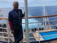 Jerry Newell aboard the Ruby Princess on the last day of the cruise. Picture: Supplied