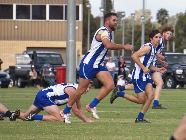 Ouyen United players earlier this season in a match against South Mildura. Picture: Michael DiFabrizio