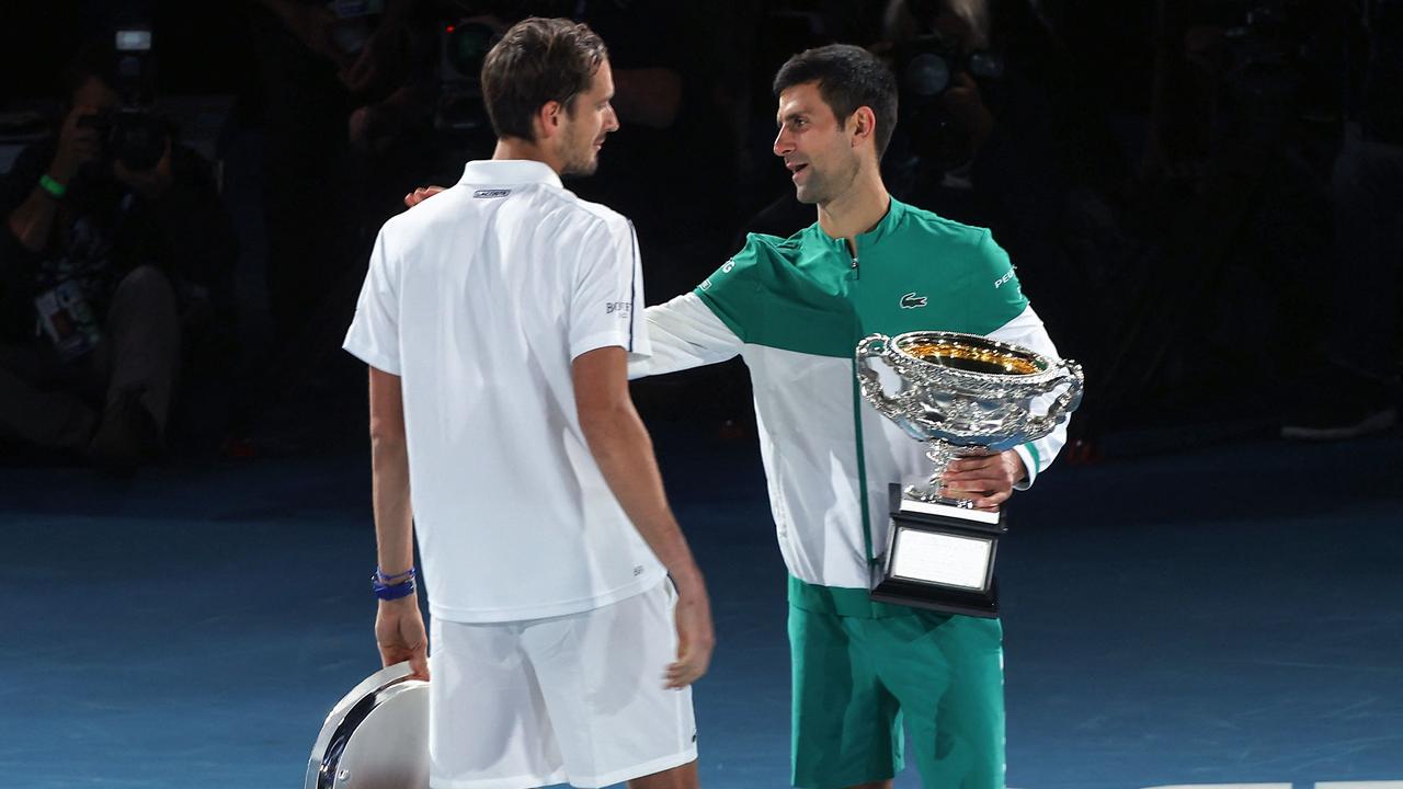 Novak Djokovic and Daniil Medvedev are now the top two in the world. (Photo by Brandon MALONE / AFP)