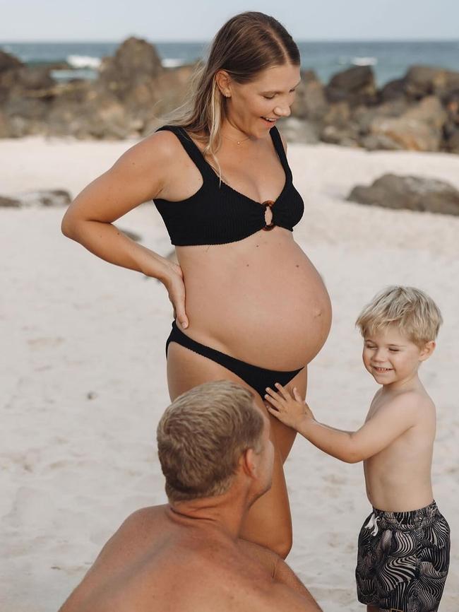 The pair first announced they were expecting in a separate social media post, which included a photograph of American Ms Randall’s belly and the simple caption, “Hi.” Photo: Instagram