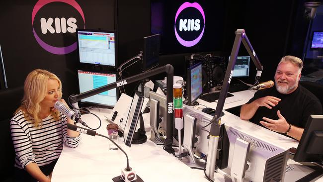 Kyle Sandilands and Jackie O pictured at KIIS FM studios.