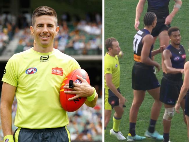 Jordan Clark copped a bake from a former AFL umpire.