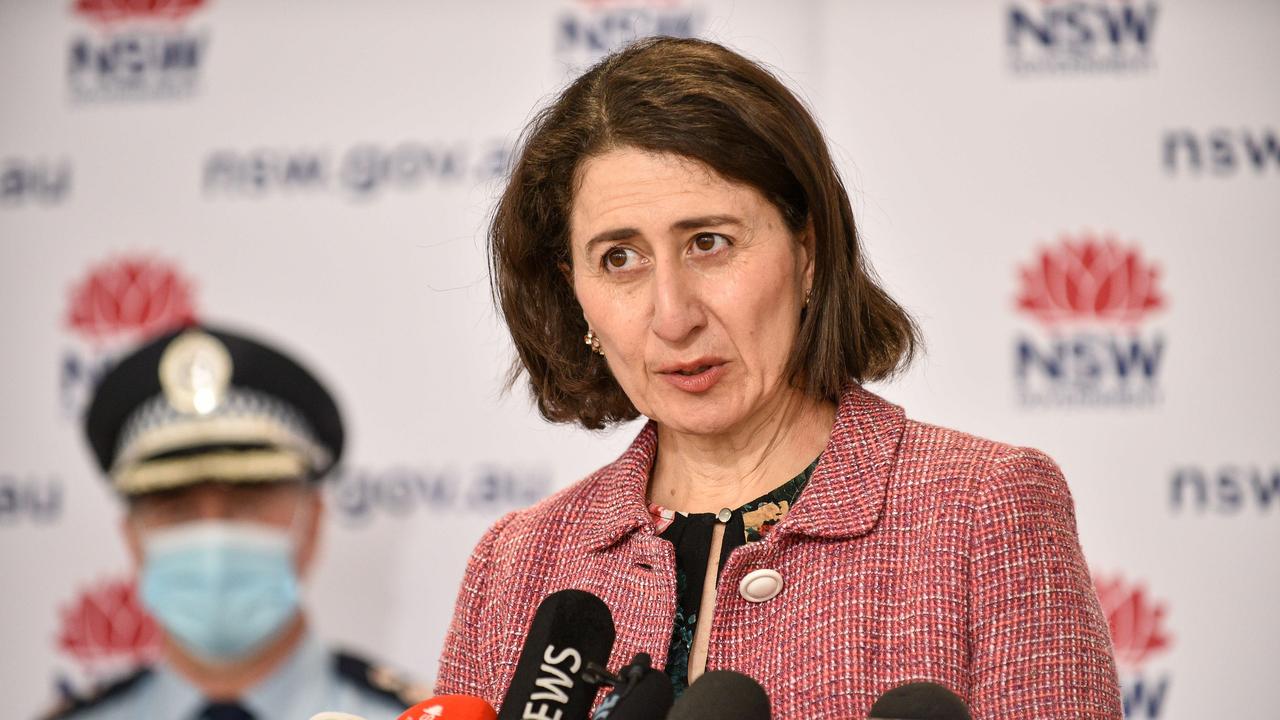 NSW Premier Gladys Berejiklian fronts the press yesterday. Picture: Flavio Brancaleone