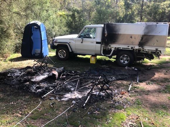 The campsite from where Russell Hill and Carol Clay disappered. Picture: Supreme Court of Victoria