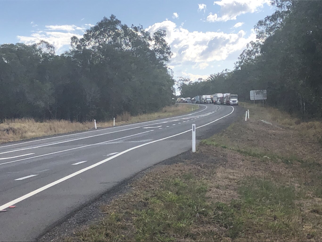 The scene of a two-car crash at the intersection of the Burce Hwy and Thomas St in Howard about 12.15pm.