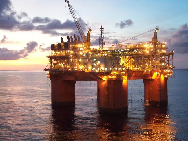 An undated handout photograph from BHP Billiton Ltd., showing an oilrig from their Atlantis South oil and gas project, situated in the Gulf of Mexico, released to the media on  July 24, 2007. Source: BHP Billiton via Bloomberg News.