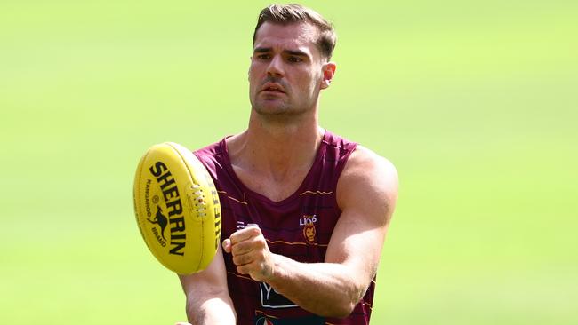 BRISBANE, AUSTRALIA - MARCH 07: Jack Payne during a Brisbane Lions AFL captain's run at The Gabba on March 07, 2024 in Brisbane, Australia. (Photo by Chris Hyde/Getty Images)