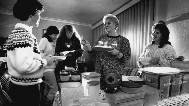 At a Tupperware party in 1989. Picture: Getty Images