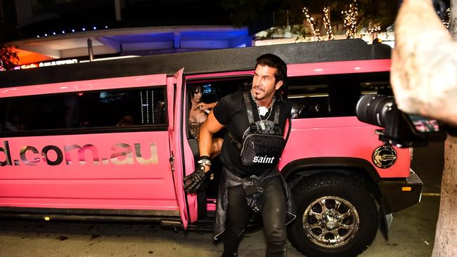 Travers 'Candyman' Beynon arriving at Love Nightlife nightclub in Broadbeach.