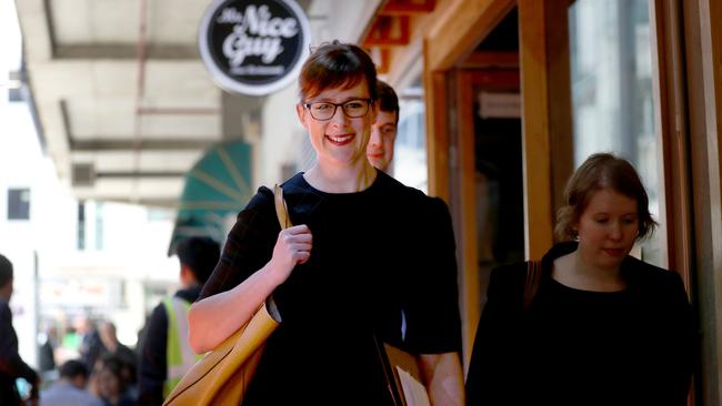 Counsel assisting Rowena Orr QC leaves the banking royal commission in Melbourne. Picture: David Geraghty.