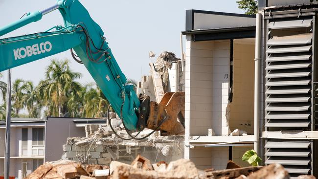 Demolition work has started at John Stokes Square housing commission complex in Nightcliff. Picture Glenn Campbell