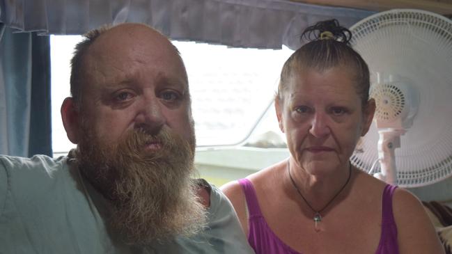 Deborah and Jim Hawkins have been left practically homeless after their caravan and ute crashed following Jim's stroke