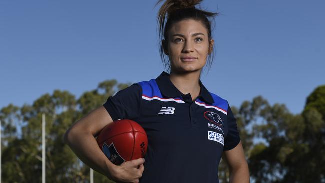 Central District skipper Shelby Smith is hoping to lead the Bulldogs to finals footy in 2022. Picture: Naomi Jellicoe