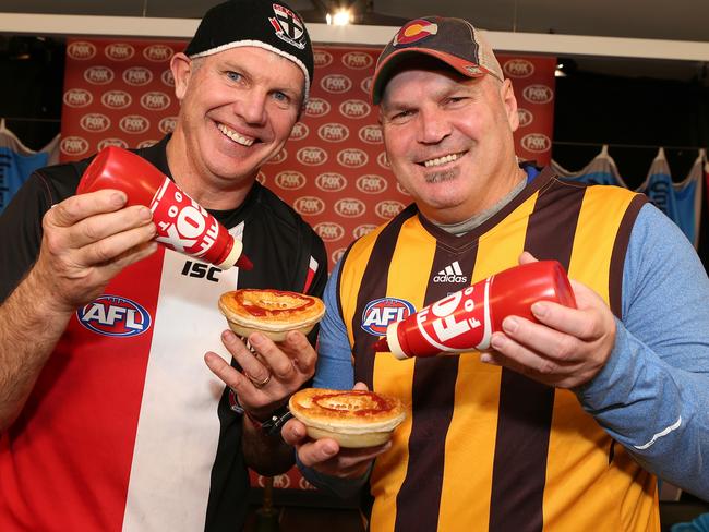 With fellow Fox Footy host Jason Dunstall. Picture: Julie Kiriacoudis