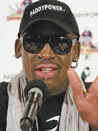 Rodman campaigned for Bae’s release. Picture: AP Photo/John Minchillo