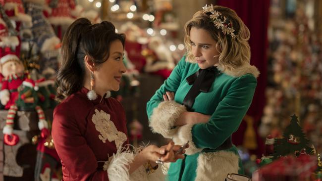 Michelle Yeoh, left, and Emilia Clarke in a scene from Last Christmas.