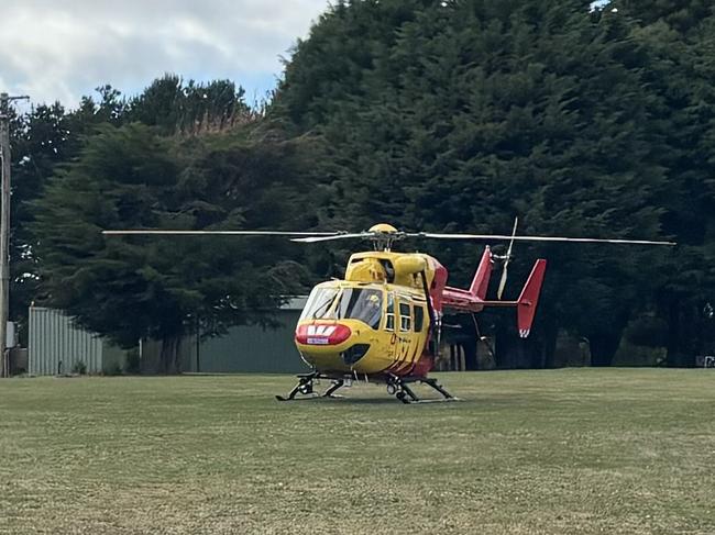 A man has been flown to the Royal Hobart Hospital after being trapped in a vehicle following a crash in the stateâs North-West. Image: Simon McGuire.