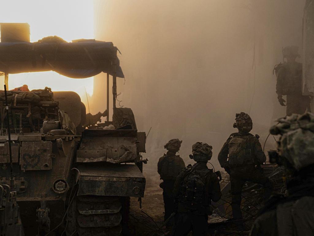 Israeli soldiers operating in the Gaza Strip amid continuing battles between Israel and the Palestinian militant group Hamas. Picture: AFP