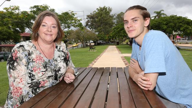 Professional friend Ms Patricio Clayton and her son Chris Clayton, 18, of Reedy Creek. Pic Mike Batterham