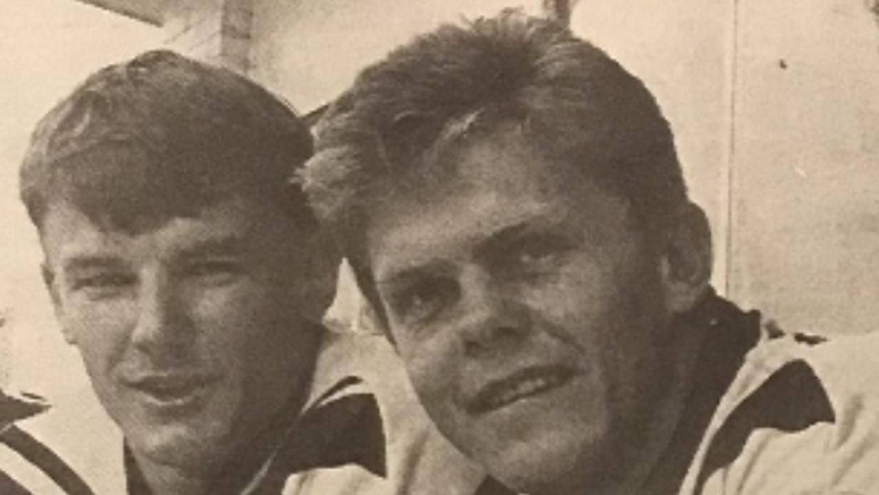 Journalists Paul Kent (left) and Paul Crawley in their early footballing days.