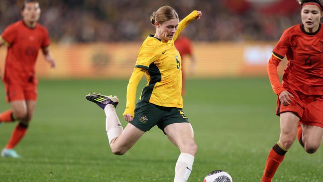 Matildas winger Cortnee Vine remains absent from national duty despite a mammoth 36-player squad being named for four friendlies later this month. Picture: Cameron Spencer / Getty Images