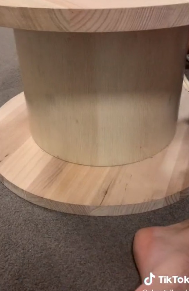 They bought the Kmart dome table from Kmart before adding everything else to replicate the expensive Swedish table. Picture: TikTok/chantellneale