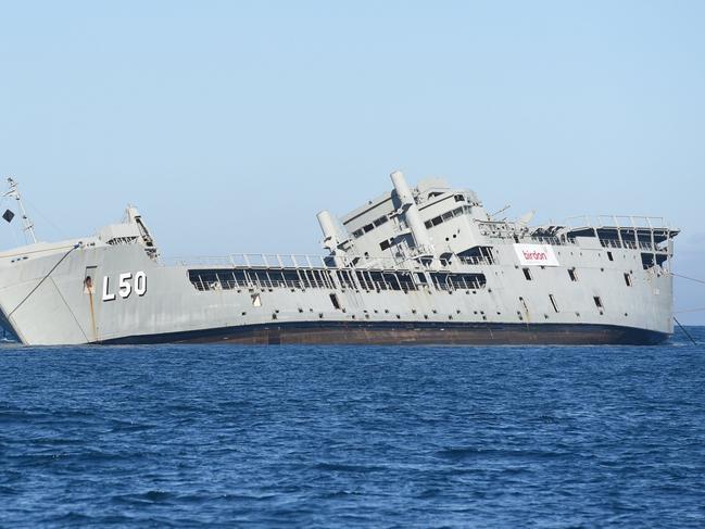 HMAS Tobruk is sunk in waters of Hervey Bay