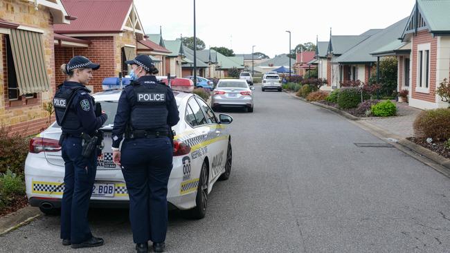 Police investigating the deaths of Dennis and Barbara Willshire outside their Glynde home. Picture: Brenton Edwards