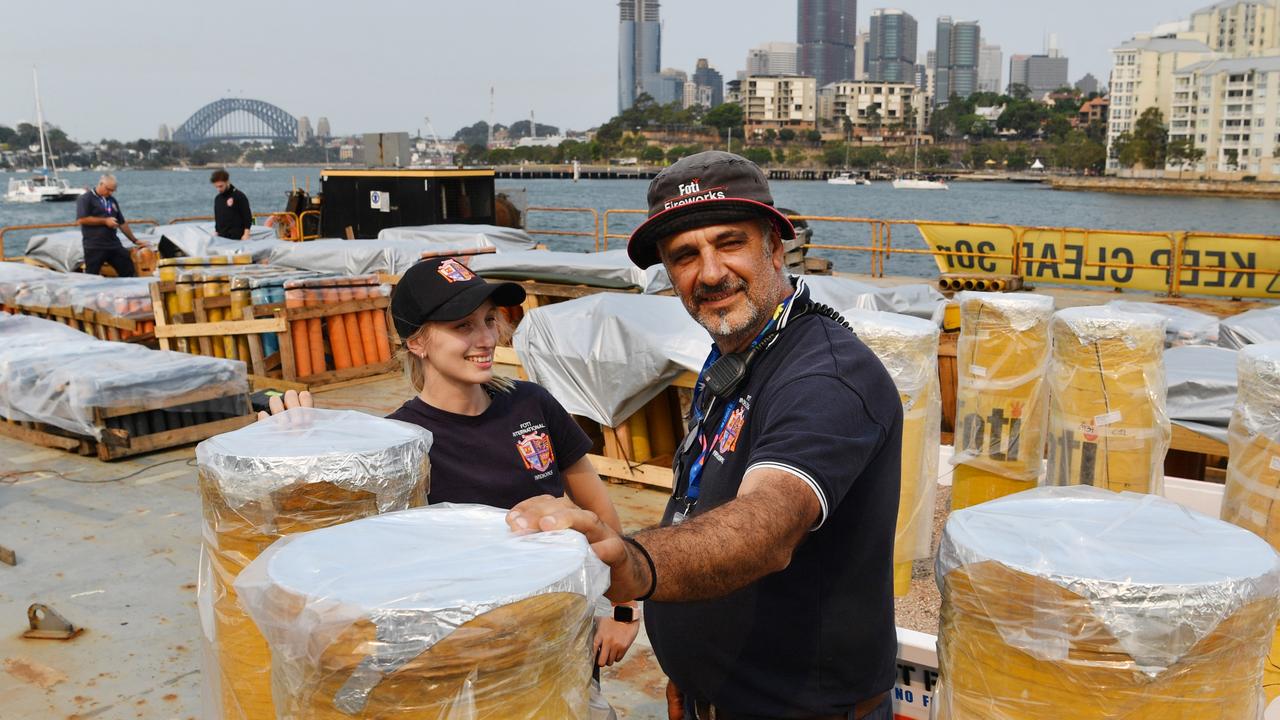 Foti fireworks labourer Georgina Foti (left) and Pyrotechnician Fortunato Foti on Monday. Picture: Sam Mooy