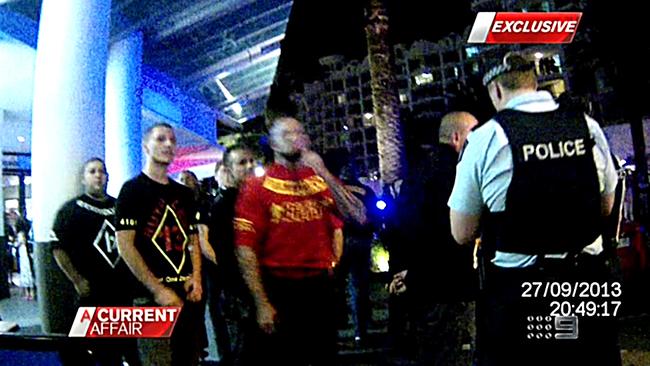 An image of the Gold Coast Bikie Brawl between the Bandidos and Finks at Broadbeach