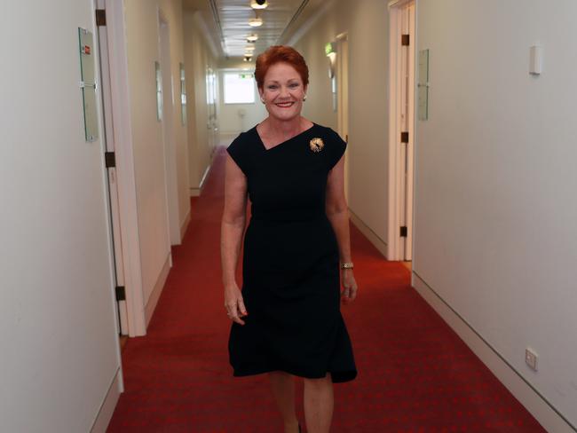 One Nation leader Pauline Hanson in Parliament House. Picture: Gary Ramage