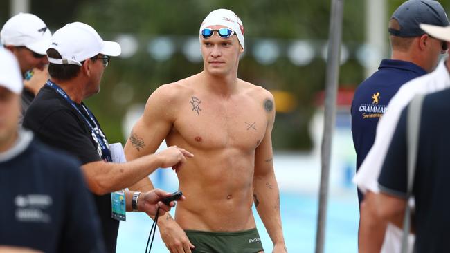 Simpson during a training session at the 2021 Australian Swimming Championships on the Gold Coast, Australia. Picture: Getty