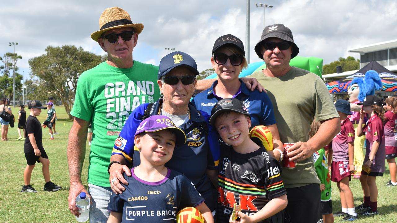 The Max and George Niass Family at the Play Something Unreal rugby league clinic in Kawana. Picture: Sam Turner