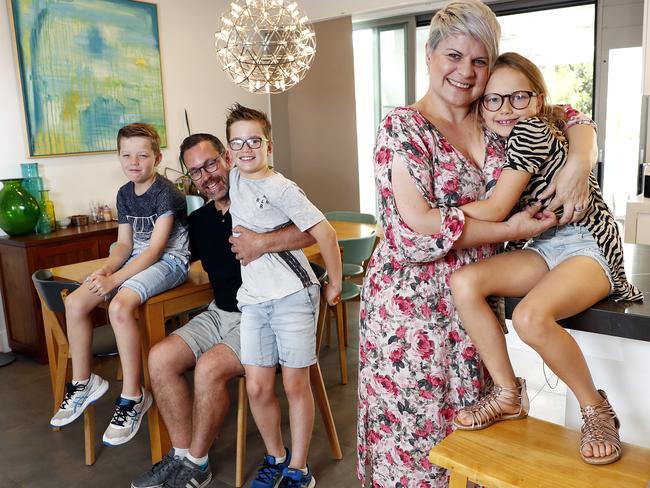 Preston, Paul, Fraser, Veronica and Anabella Robertson at their home in Beverly Hills. Picture: Sam Ruttyn