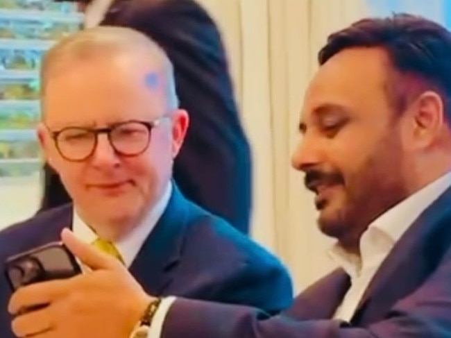 Melbourne based Australian-Indian businessman and entrepreneur Rupinder Brar and Prime Minister Anthony Albanese at a function held in Toorak on 12 November, 2024.