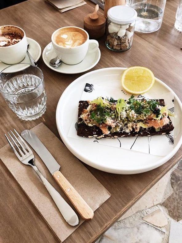 Via Porta’s salmon on dark rye bread.