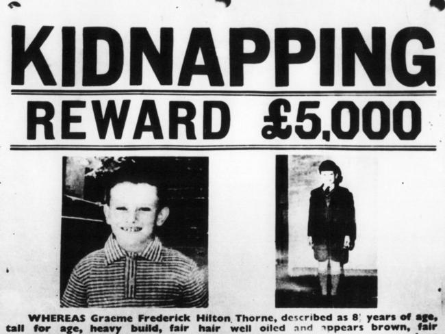 Graeme Thorne's reward poster. Photo News Ltd