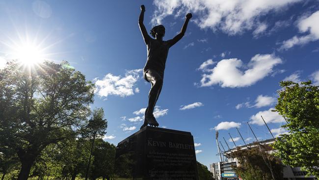 The Kevin Bartlett statue outside the MCG. Picture: Getty