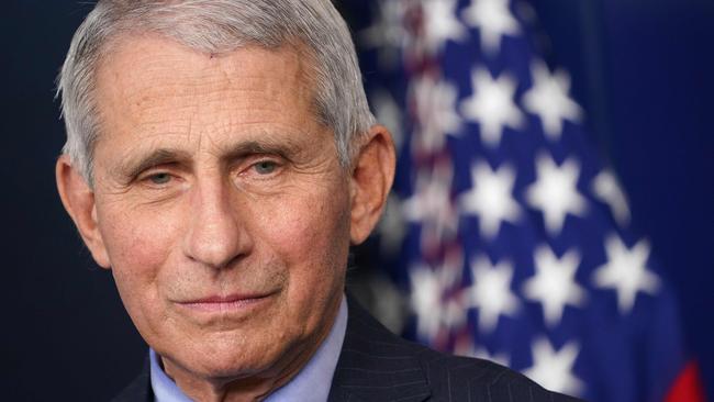 National Institute of Allergy and Infectious Diseases director Anthony Fauci. Picture: AFP