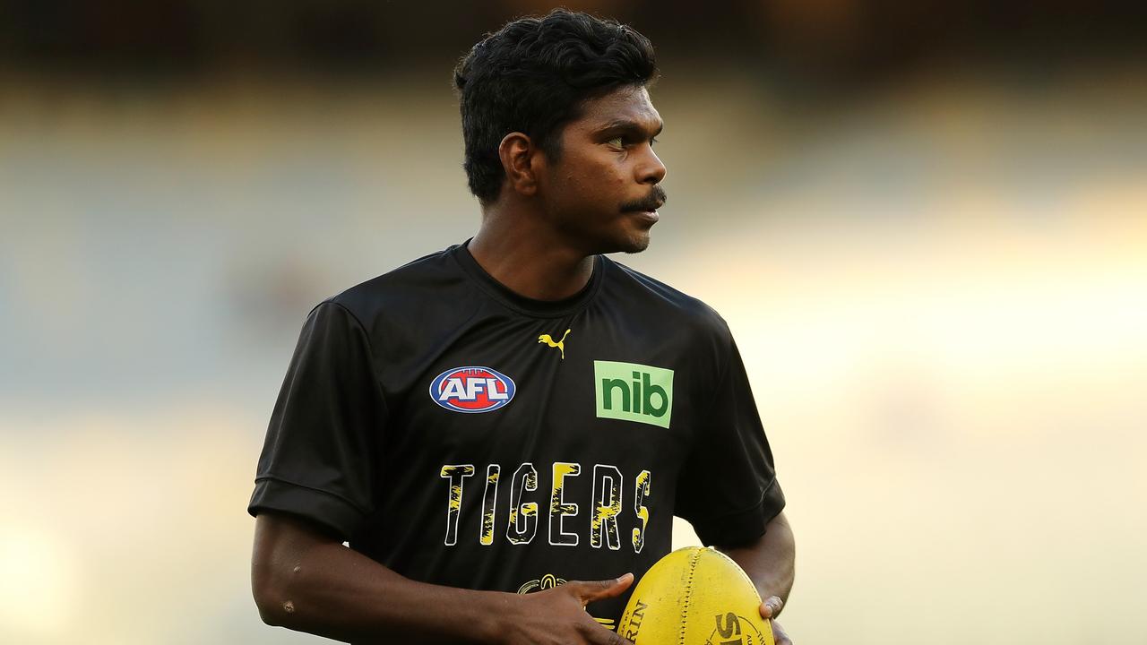 Maurice Rioli Jr gave the Tigers a spark up forward. Picture: Will Russell/AFL Photos via Getty Images
