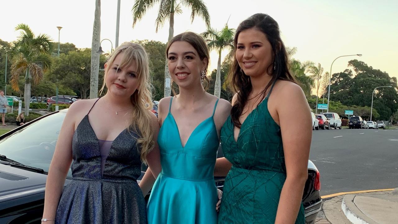 Grace Buckley, Georgia McTaggart and Maya Mackay looking gorgeous at the Fraser Coast Anglican College formal.